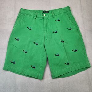 Polo Ralph Lauren Whale All Over Embroidered Shorts Men's 32 Green Chino 9"